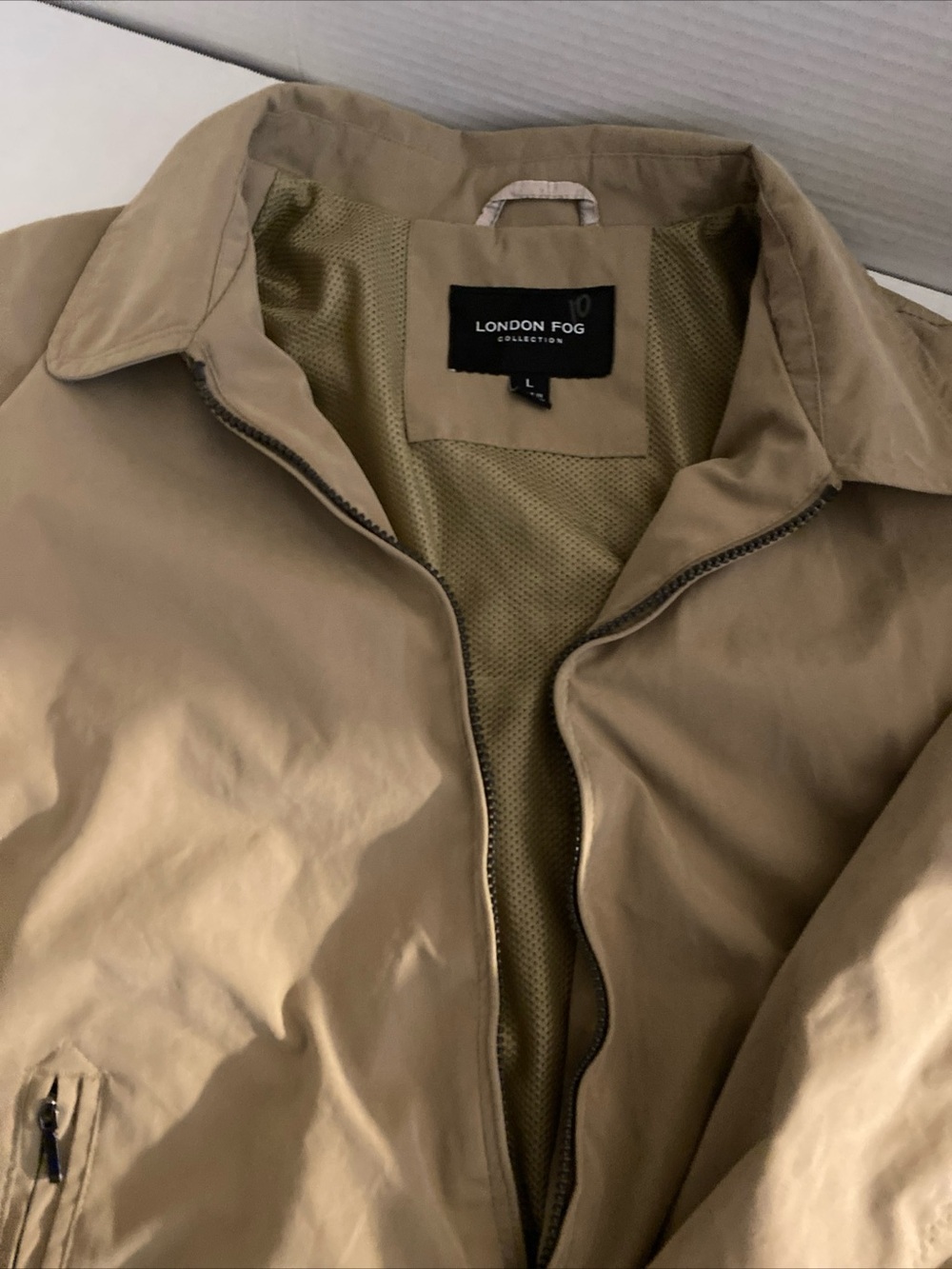 London Fog Lightweight Tan Zip-Front Jacket